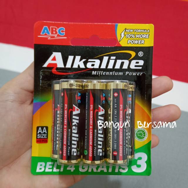 Baterai ABC Alkaline AA isi 7pcs || Battery ABC Alkaline AA 4+3 Promo