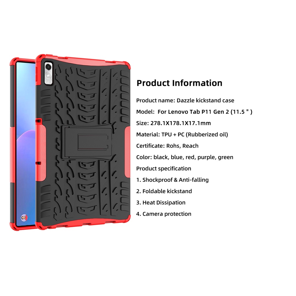 Untuk Lenovo Tab P11 2nd Generation 11.5 (2023)/Xiaoxin Pad Plus 2023 TB-350 11.5 inch Tablet Cover Fashion Dazzle Kickstand Case Adjustable Stand Shockproof Protection Casing
