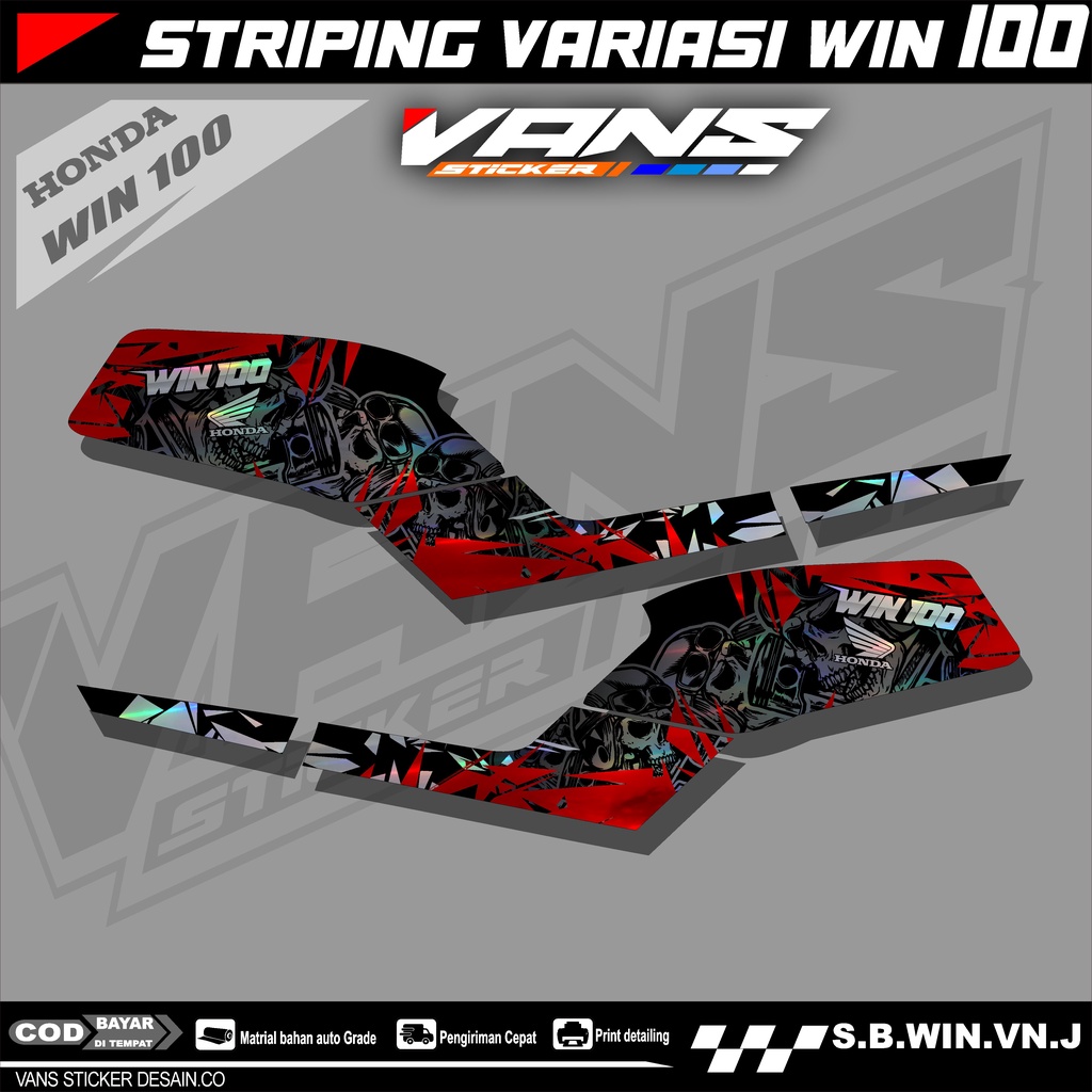 Sticker striping motor honda  win 100 - Lis sticker variasi motor win 100