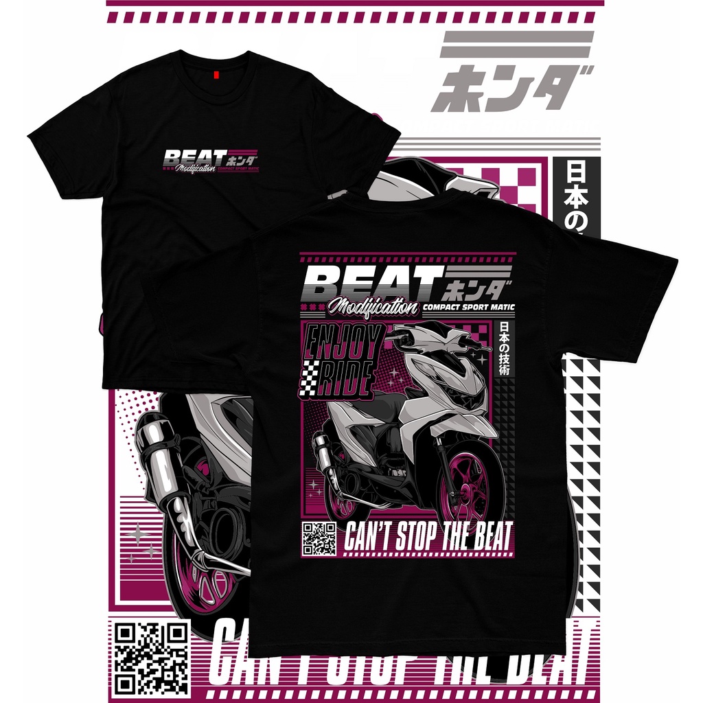 Kaos Drifthreats BEAT MODIFIKASI UNGU Pria Wanita Hitam