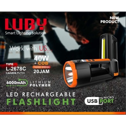 Senter LUBY L2677C L2678C / Senter Led Rechargeable Handlight Luby L-2677C L-2678C