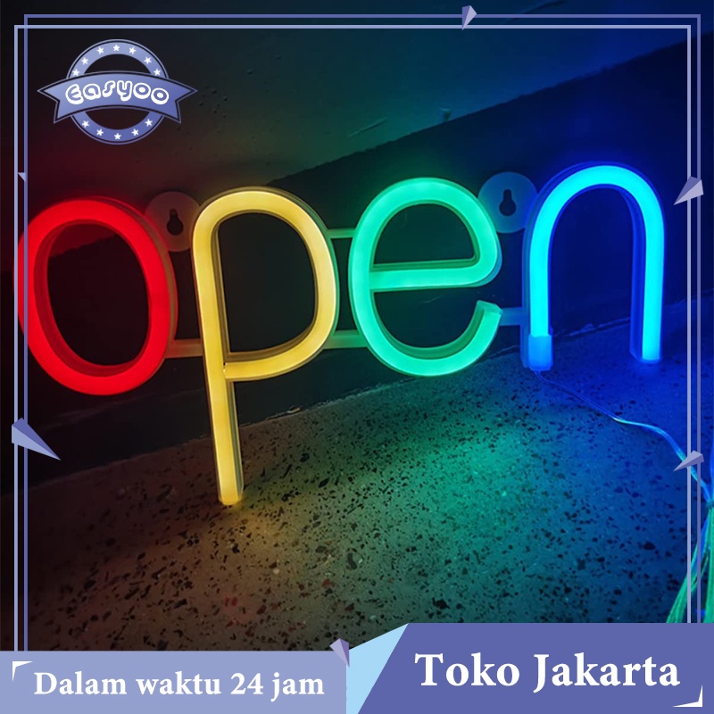 LED OPEN SIGN TULISAN LAMPU LED YES WE ARE OPEN NEW UNTUK BARBERSHOP TOKO CAFE