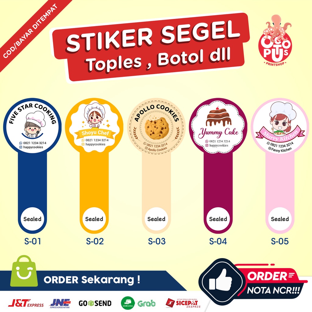 

Stiker Segel Botol Custom | Sticker Segel Toples Kue Kering Kemasan Makanan