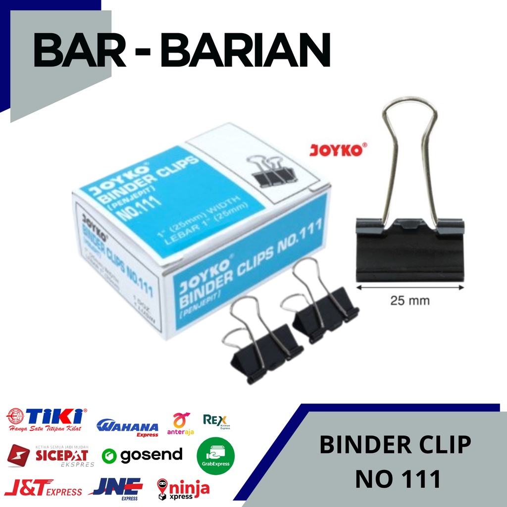 

Penjepit Kertas/Binder Clip No.111 Joyko Binder Klip