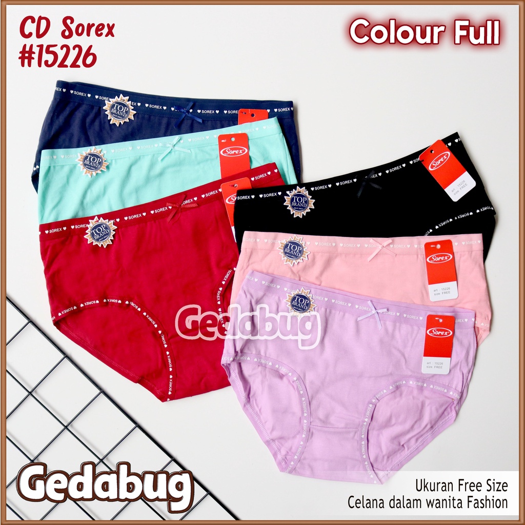 CD Wanita SOREX 15226 | Celana dalam Supersoft Fashion | Free Size Fit to L - XL | Gedabug