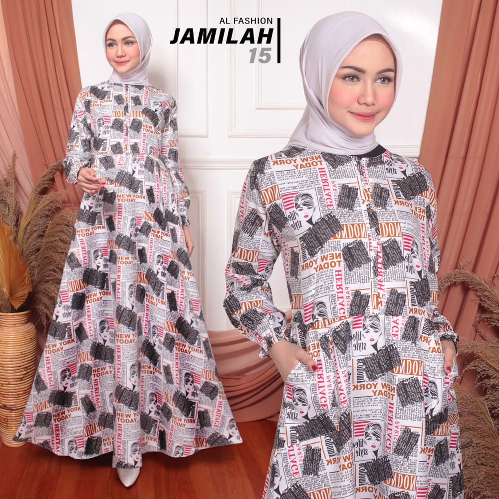 MJS 483 - Maxy Dress Motif Homey Dress Gamis Wanita Muslim Katun Apel