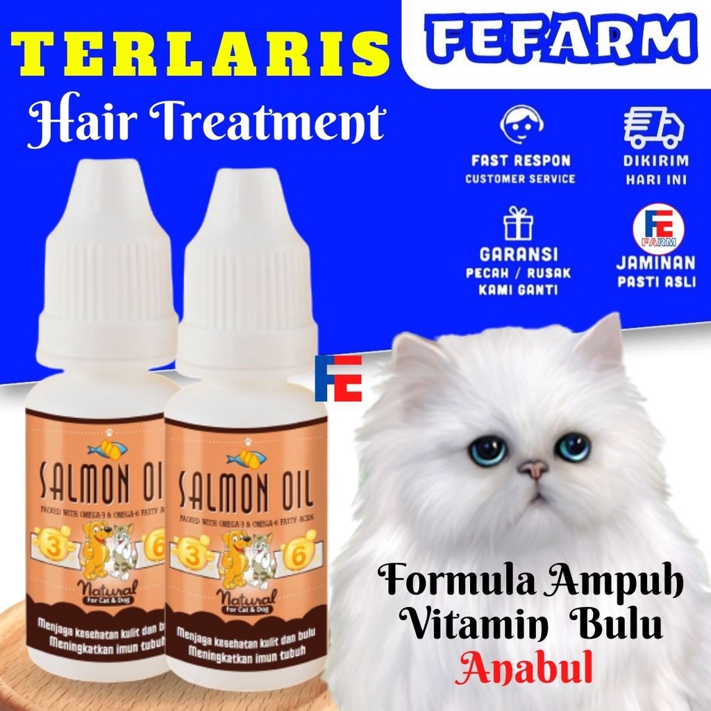 Salmon Oil Minyak Ikan Salmon Untuk Anjing Kucing Vitamin Bulu Dog Cat FEFARM