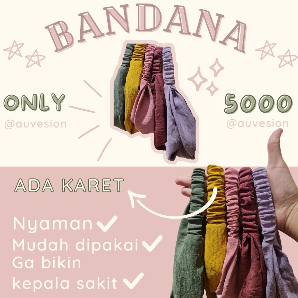 serba goceng 5000 bandana masker scrunchies kunciran gelang pouch