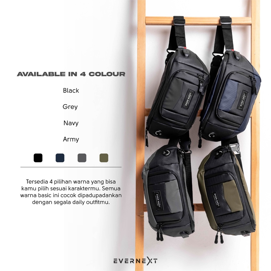 Tas Pinggang Selempang Pria Waist Bag Crossbody Bags Outdoor CURVE WATERPROOF Anti Air Army Bodypack Branded Cowok Cowo Distro Depan Dompet Fashion Outdoor Hp Jogging Joging Jualan Laki Laki2 Mini Motor Mancing Original Ori 100% EVERNEXT EVES01