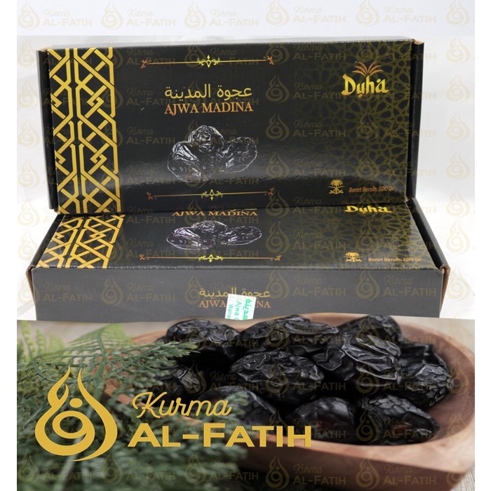 

KURMA AJWA MADINAH 500GRAM KURMA NABI ASLI EXCLUSIVE PACKAGING 1/2 KG