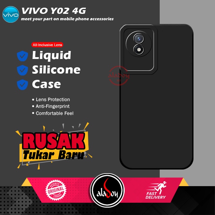 Soft Case Vivo Y02 4G Case Liquid Silicone Pro Camera Premium Casing