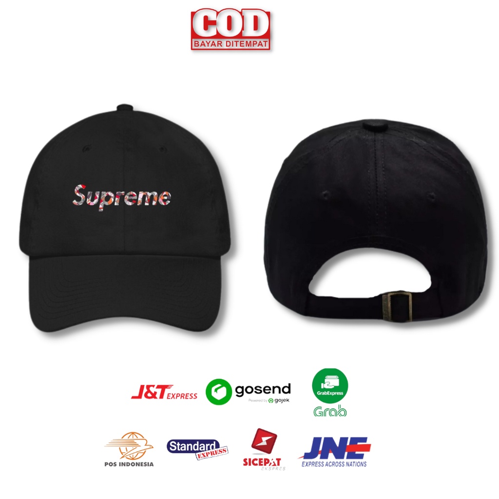 Topi Baseball Cap Pria Wanita Dewasa Distro Supreme Terbaru Tali Ring Besi