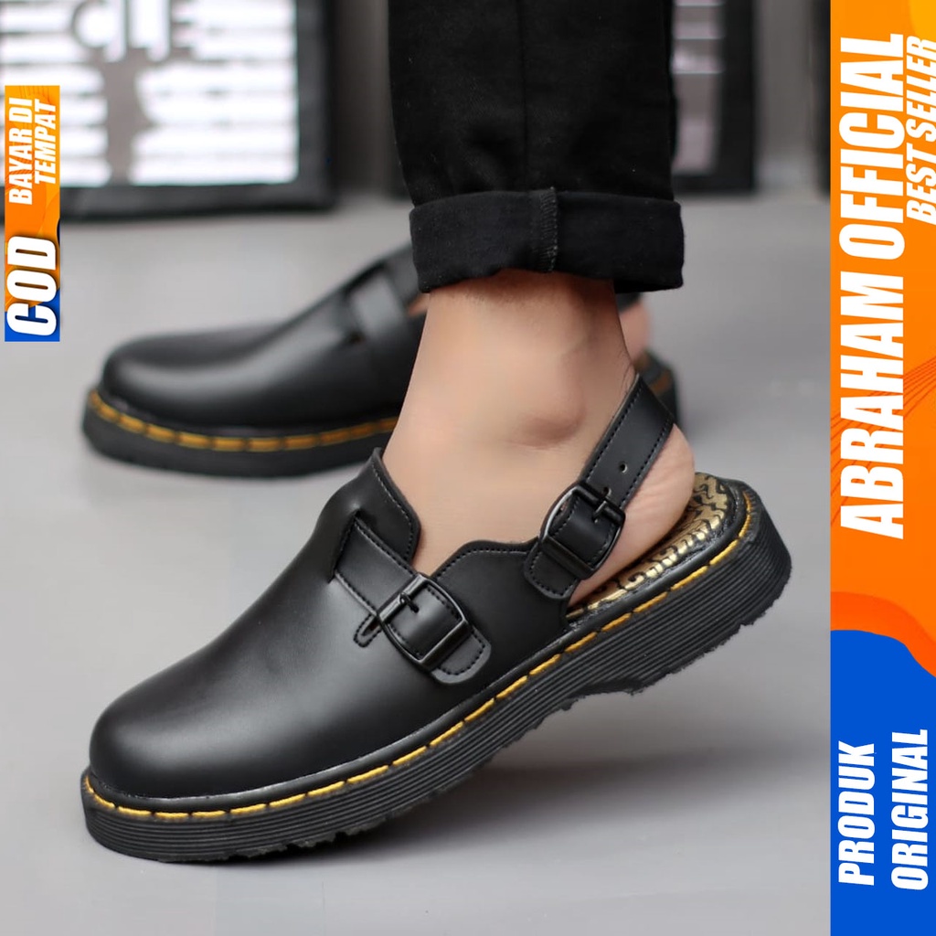 Sandal Sepatu Docmart Pria Sendal Slide Selop Pria Abaraham CROWD