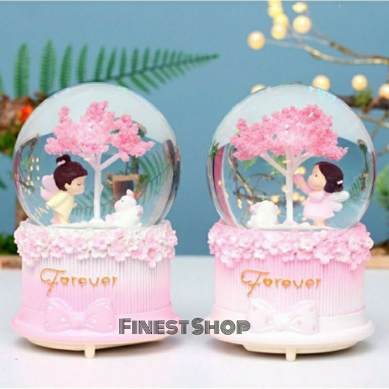 Snowball Kotak Musik Kado Hiasan Lampu Surprise Gift Box Bola Kristal Salju PUTAR OTOMATIS XL JUMBO Pajangan Unik Glitter Ultah Happy Birthday Cake Boy Girl Princess Unicorn Bunny Rabbit Waterball Kaca Crystal Ball Hadiah Wisuda Anak Snowglobe Souvenir