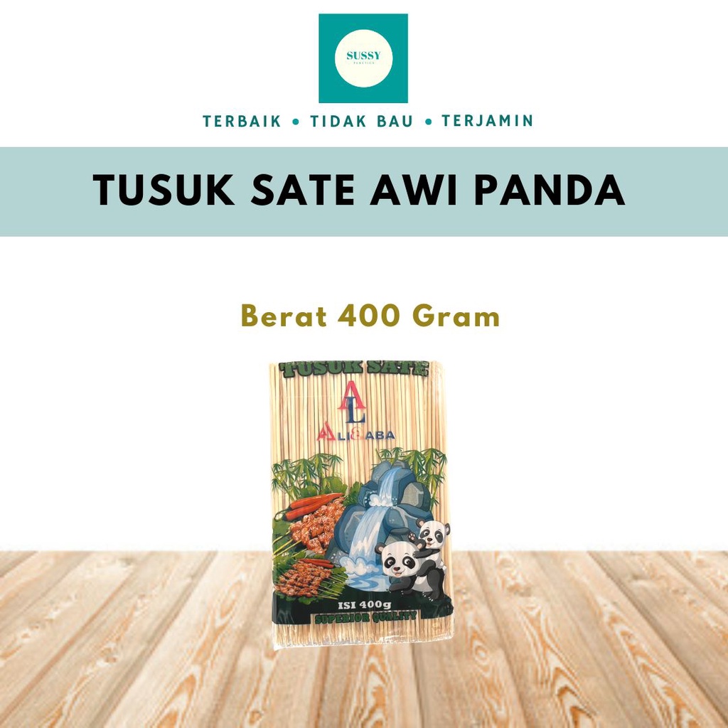TUSUK SATE BAMBU PANJANG 20 CM ISI 400 GRAM MERK ALIBABA KUALITAS IMPORT