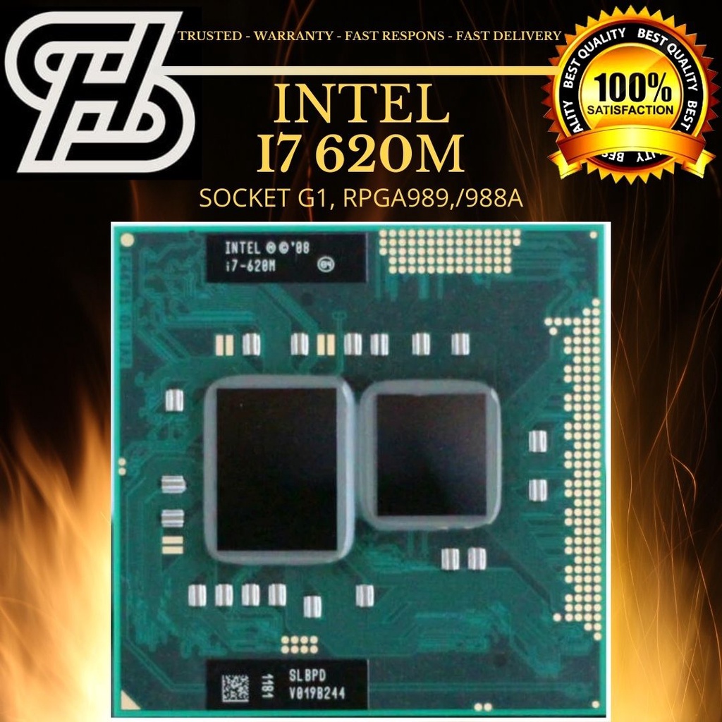 INTEL I7 620M UP TO 3.33GHz LAPTOP SOCKET G1/989RPGA TDP 35W PROCESSOR BEST QUALITY PRODUCT SELECTED