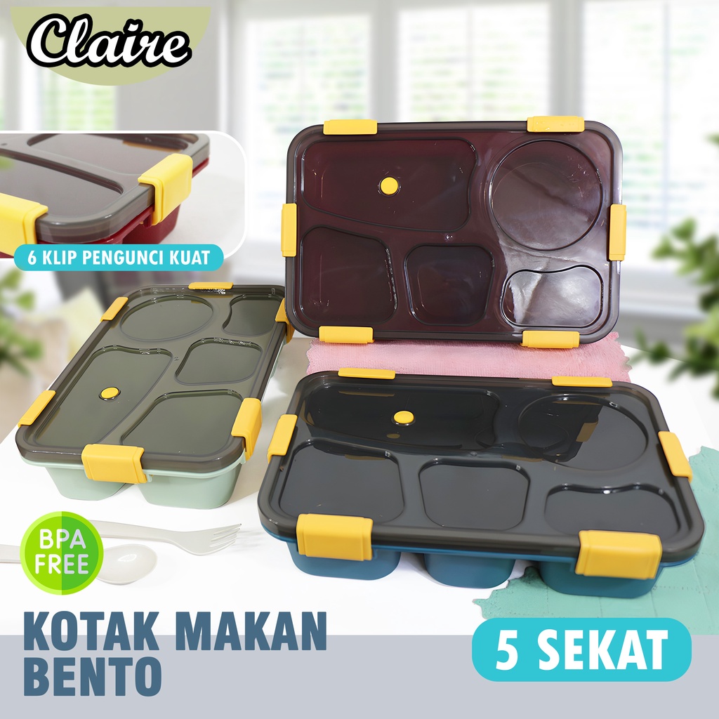 Kotak Bento 5 Lubang A270 / Lunch Box / Kotak Makan 5 Lubang