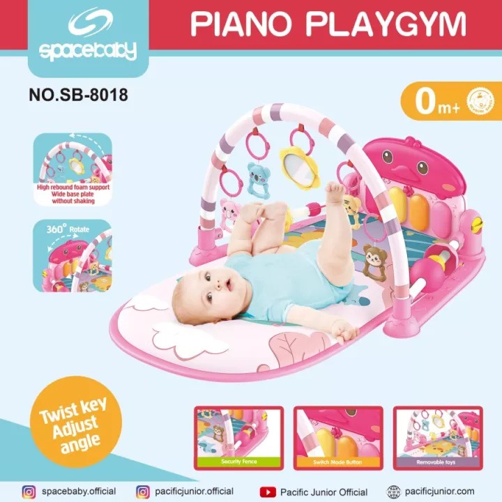 Spacebaby Piano Playgym SB 8017 Matras Playmat - Pink Tempat Duduk Anak Bayi mainan Tidur