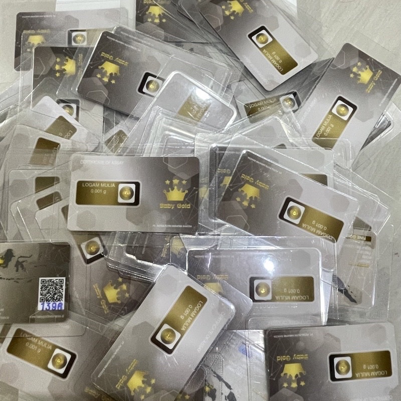 logam mulia baby gold emas mini murni 0,001 gram gift series