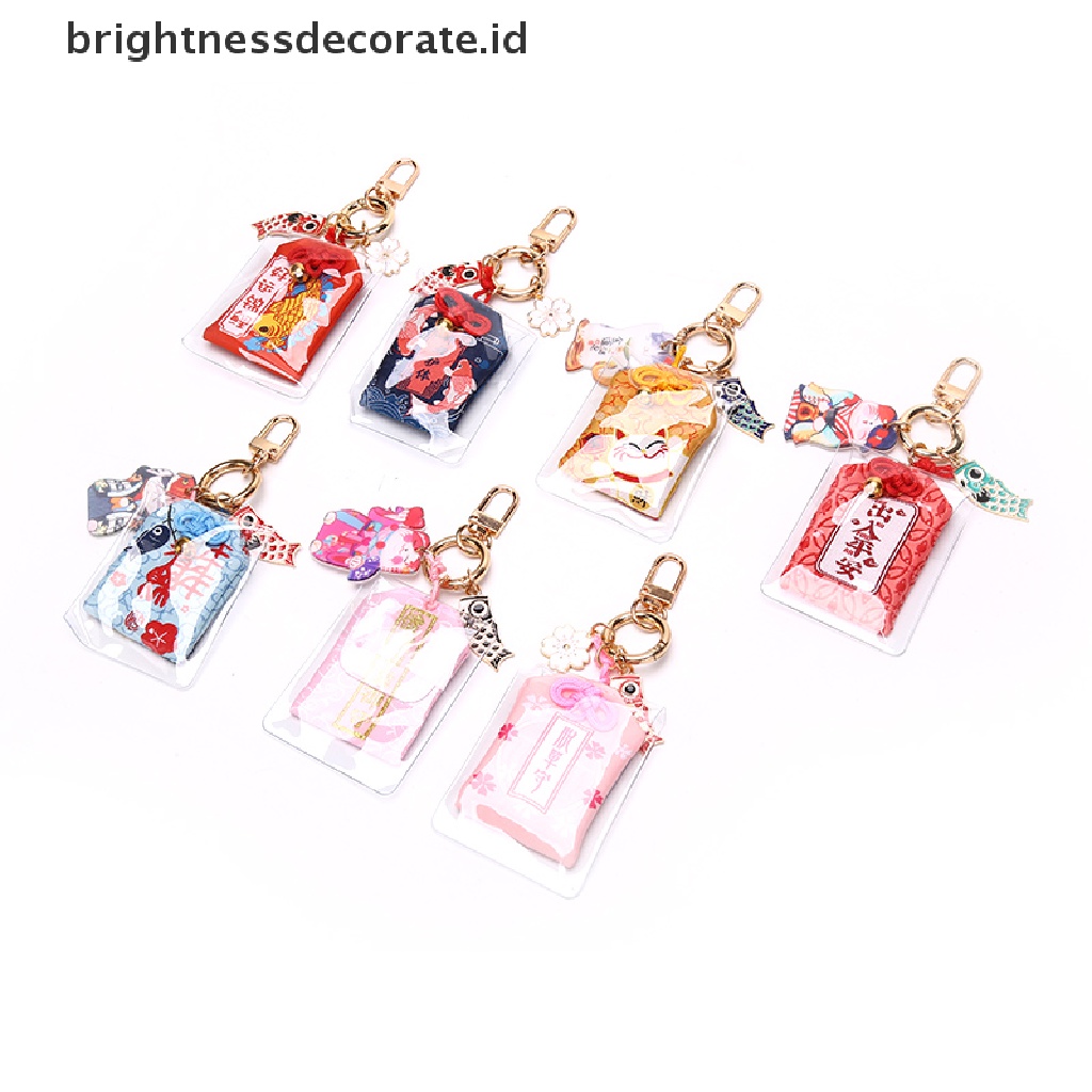 [Birth] 1x Omamori Maneki Neko Penghilang Misfortune Lucky Key Holder Gantungan Kunci Hadiah [ID]
