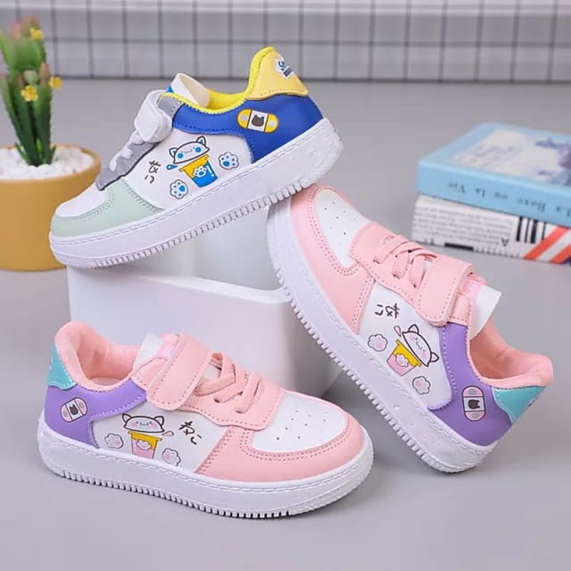 A06 Sepatu Anak Laki - Laki Perempuan Sneakers SMILE Kartun Anti Selip Sol Lembut