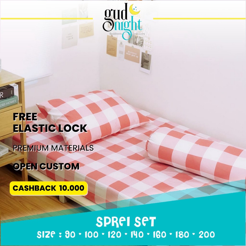 SPREI SET EMILY PINK UK 90x200 120x200 140x200 160x200 180x200 200x200 | SPREI POLOS PREMIUM MURAH