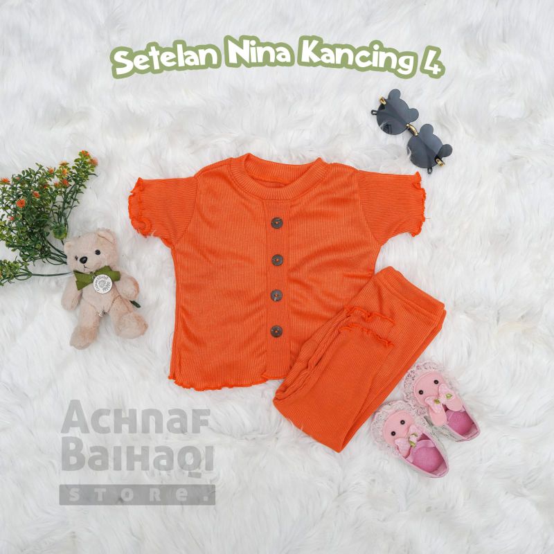 Baju Setelan Anak Perempuan NINA Ruffle Knit Tee | Baju Oneset Anak Perempuan Bahan Rib Knit Halus Dan Lembut