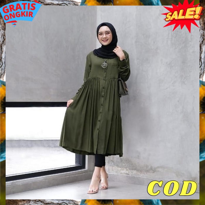 Bj Tunic Wanita Import Baju Tunik Perempuan Dewasa Bsju Atasan Remaja Tnik Kekinian Kemeja Kerja Kan