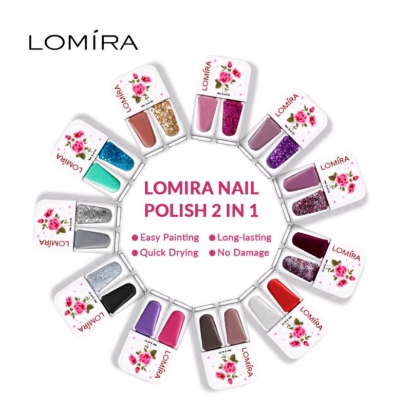 LOMIRA - Nail Polish 2in1 Colour / Kutek / Cat Pewarna Kuku
