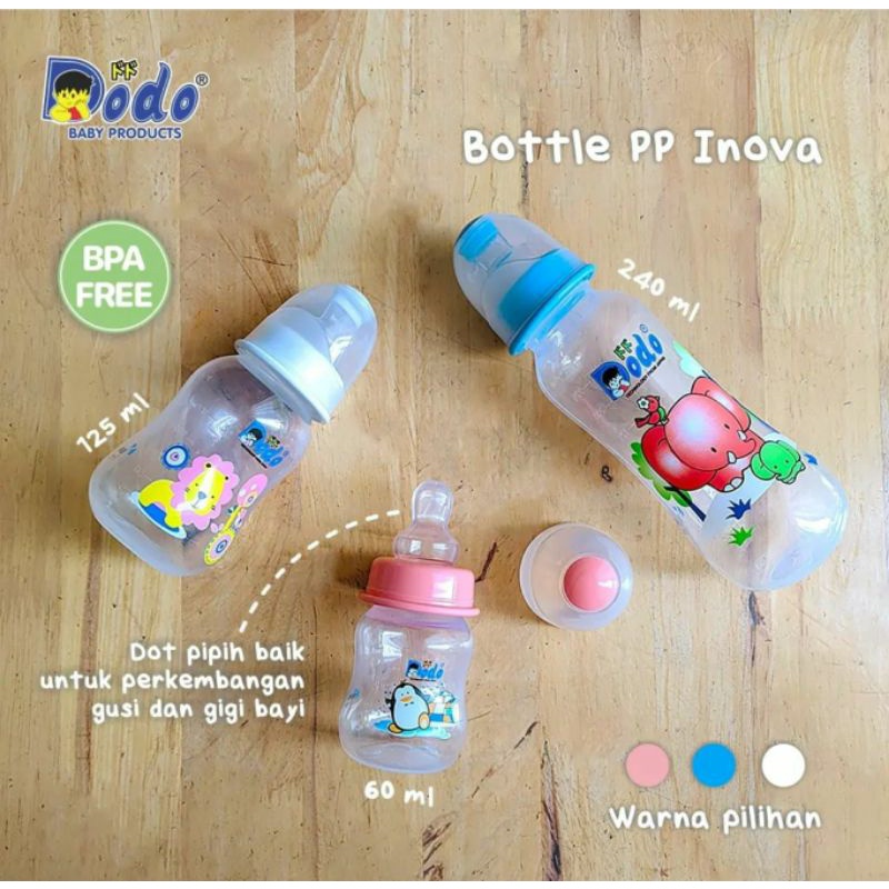 Botol Susu Dot Bayi BPA Free 60ml, 120ml, 250ml Nipple Silicone Reguler | Standart Bulat | Botol Dot Dodo