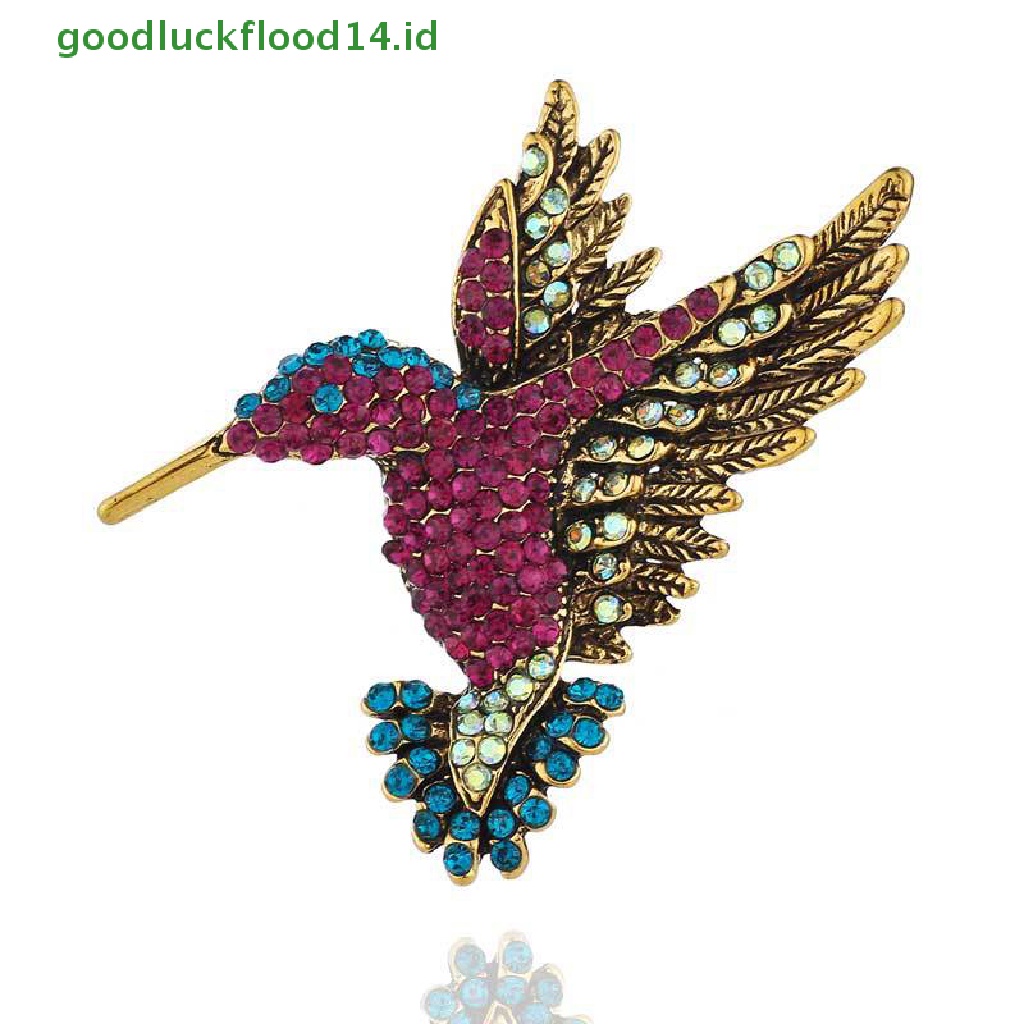 [GOOGFOUR] Bros Hummingbird Berlian Imitasi Untuk Wanita Lucu Gaya Burung Perhiasan Brooch Pin [TOP]