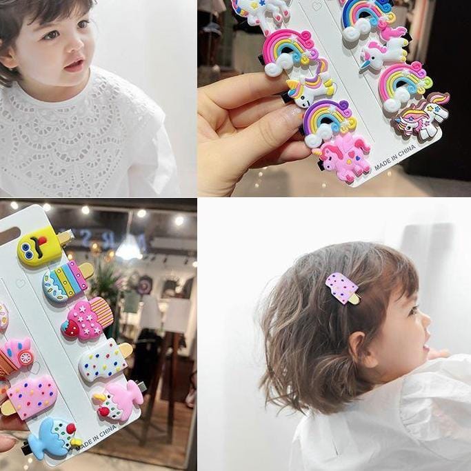 AFM Jepit Rambut  Anak Set 10 In 1 Model RANDOM Super Cute Import Real Pict