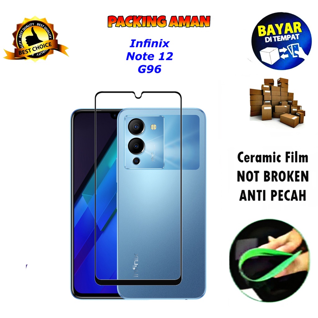 Tempered Glass Infinix Note 12 G96 FULL COVER FULL SCREEN Ceramic Film Anti Gores