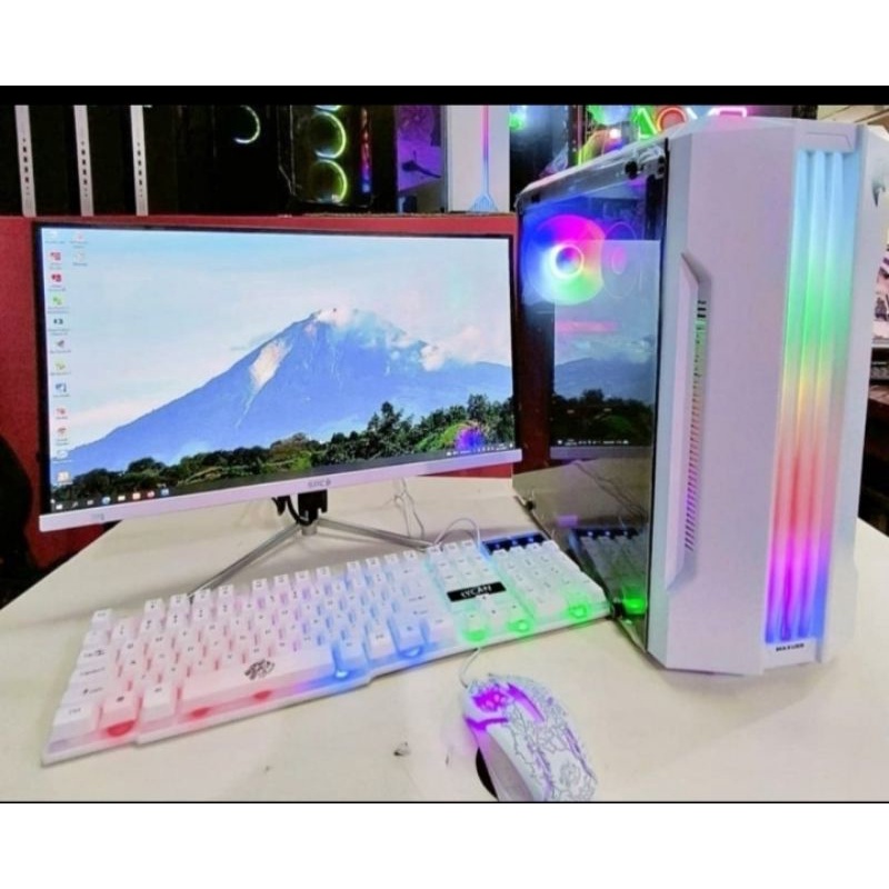 PC GAMING RYZEN 3 RAM 16 SSD 240 HDD 500 LED 22 FULL SET SIAP DESAIN