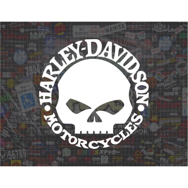 Cutting Sticker Harley Davidson Skull Ukuran 28 Cm Untuk Mobil