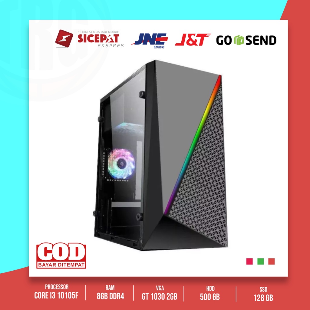 pc gaming rakitan intel core i3 10105f gen 10 vga gt1030 2gb ddr5