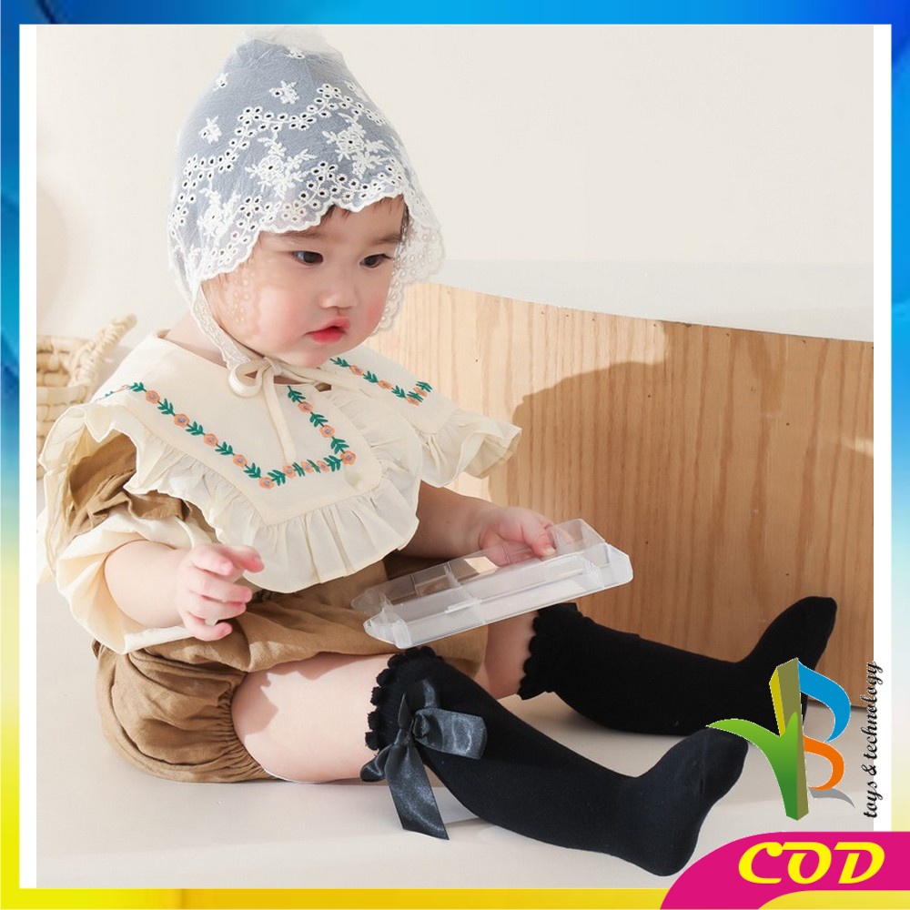 RB-P532 Kaos Kaki Bayi Panjang Pita Selutut / Kaus Kaki Anak Perempuan Panjang Motif Polos Anti Nyamuk