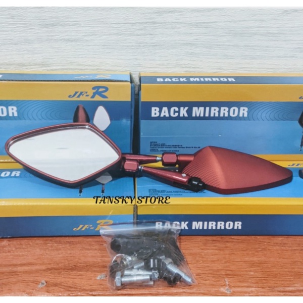 Jual KACA SPION MOTOR VARIASI MOTOR UNIVERSAL YAMAHA/HONDA/SUZUKI - Merah Murah