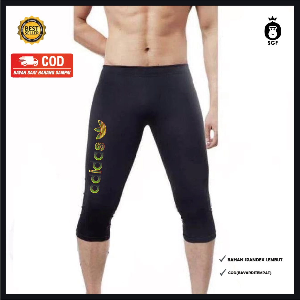 celana legging adidas printing 3/4 / celana manset  pria 3/4 / legging volly futsal3/4 / legging 3/4