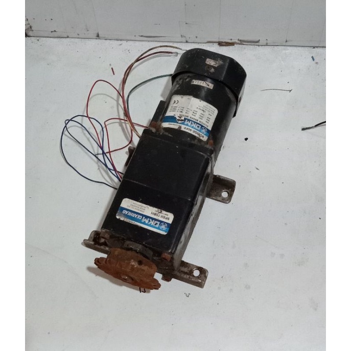 AC MOTOR GEARBOK DKM DOBLE GEARBOK 220V RATIO 1 : 15 CLUTCH  BRAKE MOTOR