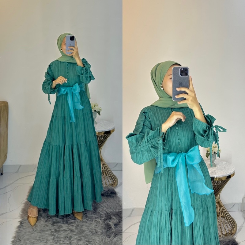 maxi crinkle serat kayu organza