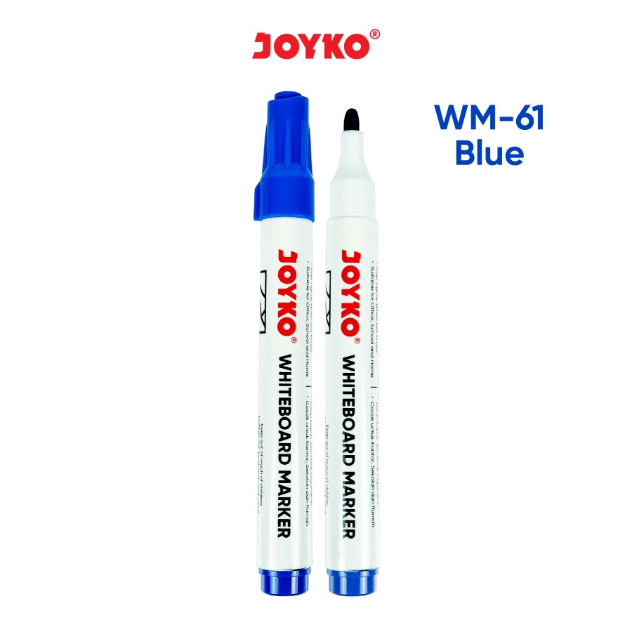 Whiteboard Marker / Spidol Papan Tulis Dapat Dihapus Joyko WM-61 Biru