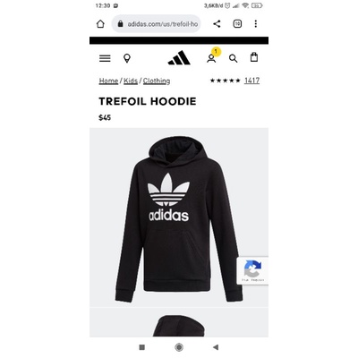sweater hoodie adidas trefoil original anak umur 2-4t