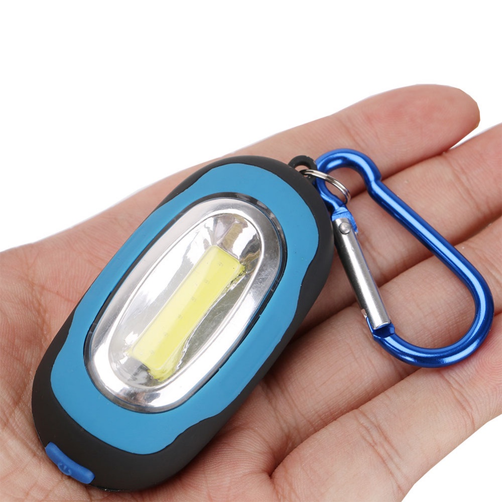 3mode Kerja COB Lampu LED Saku Mini Lampu Kerja Portable Gantungan Kunci Torch Ultra Terang Flash Light Torch Outdoor Camping Hiking Memancing Senter Dengan Karabiner