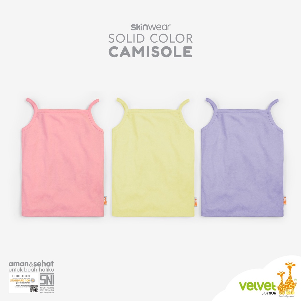 VELVET Junior Singlet Camisole Solid Color Tanktop 3pc