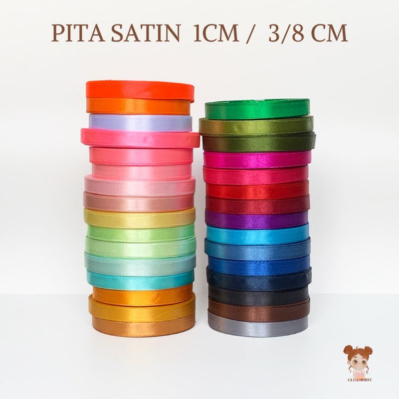 

pita satin 1 cm 3/8 inch per roll 20-25 yard 18,5 - 23 meter