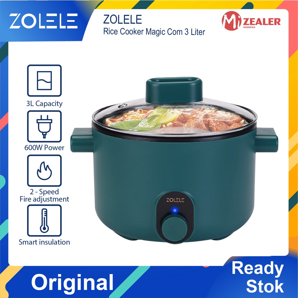 ZOLELE Rice Cooker Magic Com 3 Liter Penanak Nasi 3 In 1 Panci Listrik Elektrik Multifungsi Low Carbo Portable Digital Non Stick Steamer Cooker ZC002