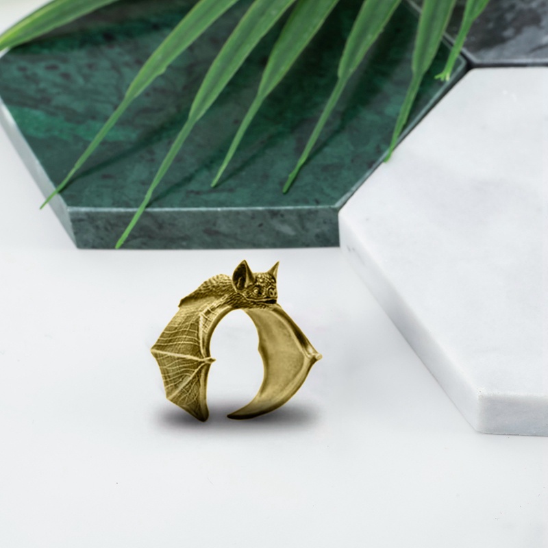 Vintage Bat Rings Fashion Retro Style Adjustable Bat Rings Untuk Wanita Pria Bat Jewellery