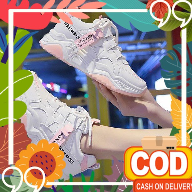 Polos Garis Corak  / SNEAKERS WANITA SEPATU WANWO FASHION SPORT