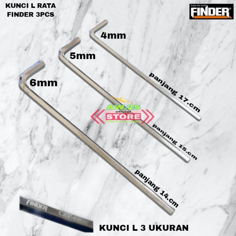 Kunci L Rata 3pcs Finder
